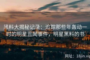 黑料大揭秘记录：追踪那些年轰动一时的明星丑闻事件，明星黑料的书