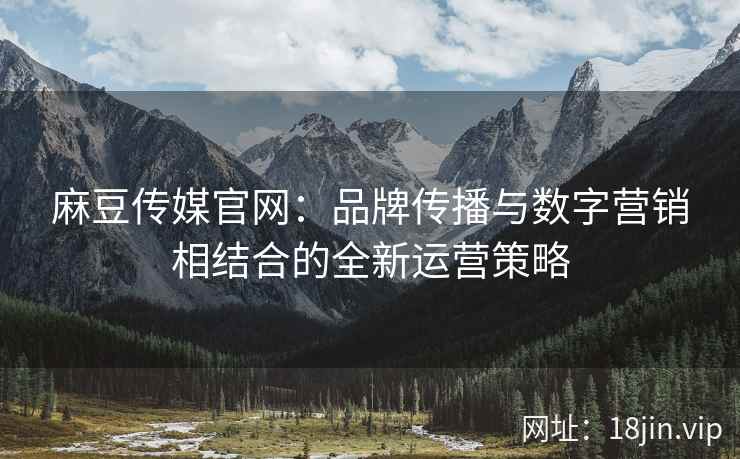 麻豆传媒官网：品牌传播与数字营销相结合的全新运营策略